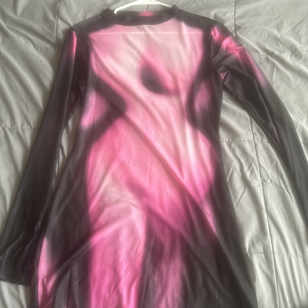 Pink/Black Mesh Dress